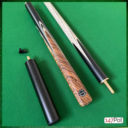 57" Zebreano Dark Tan 3/4 Jointed Snooker/Pool Cue