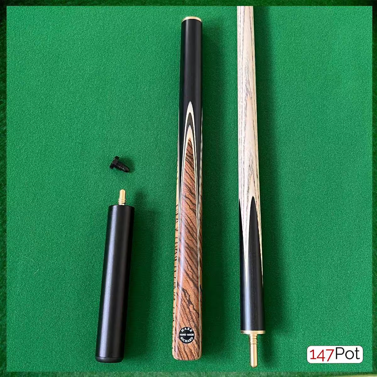 57" Zebreano Dark Tan 3/4 Jointed Snooker/Pool Cue