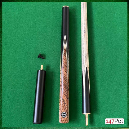 57" Zebreano Dark Tan 3/4 Jointed Snooker/Pool Cue