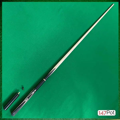 58" ¾ Jointed Handmade Ash 9.5mm Tip Snooker/Pool Cue - Premium Ebony White