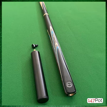 58 Inch ¾ Joint Handmade Ash 9.5mm Tip Snooker/Pool Cue - Blue & White Arrows