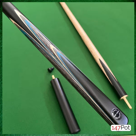 58 Inch ¾ Joint Handmade Ash 9.5mm Tip Snooker/Pool Cue - Blue & White Arrows