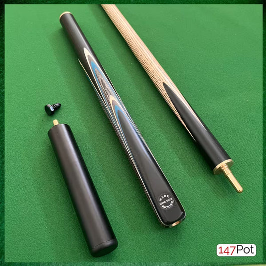 58 Inch ¾ Joint Handmade Ash 9.5mm Tip Snooker/Pool Cue - Blue & White Arrows