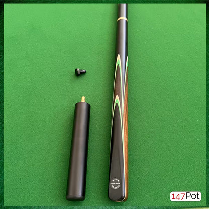 58 Inch ¾ Joint Handmade Ash 9.5mm Tip Snooker/Pool Cue - Green & White Arrows