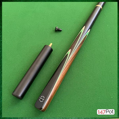58 Inch ¾ Joint Handmade Ash 9.5mm Tip Snooker/Pool Cue - Green & White Arrows
