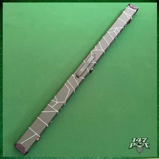Green & White Laced Leatherette 3/4 Length 57/58" Snooker/Pool Cue Case :: Max 117cm Shaft