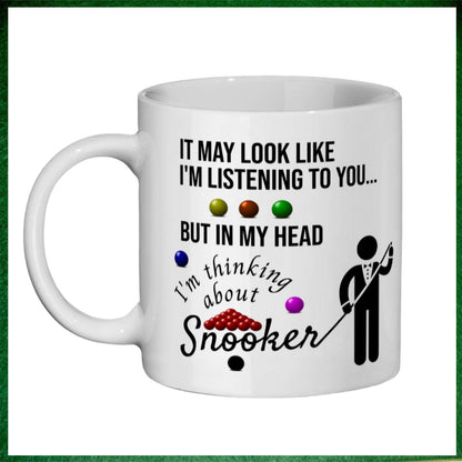 I'm Thinking About Snooker Novelty 11oz Mug || Mug, Coaster & Set Options