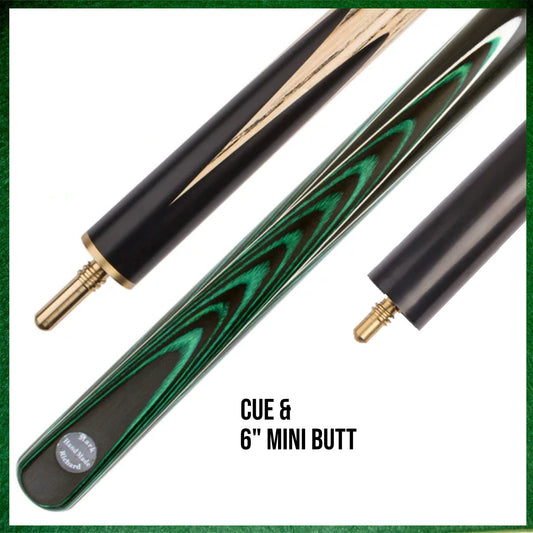 57" Pine Green 3/4 Jointed 9.5mm Elk Tip English Snooker/Pool Cue