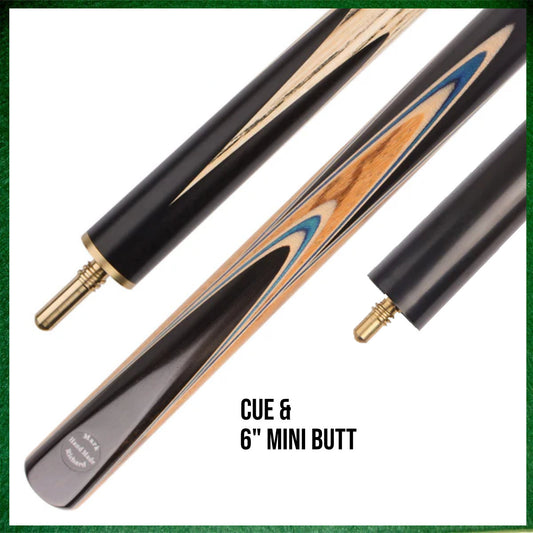 57" Mountain Lake Aesthetics Snooker & Pool Cue - Handcrafted Zebrano & Ebony Design