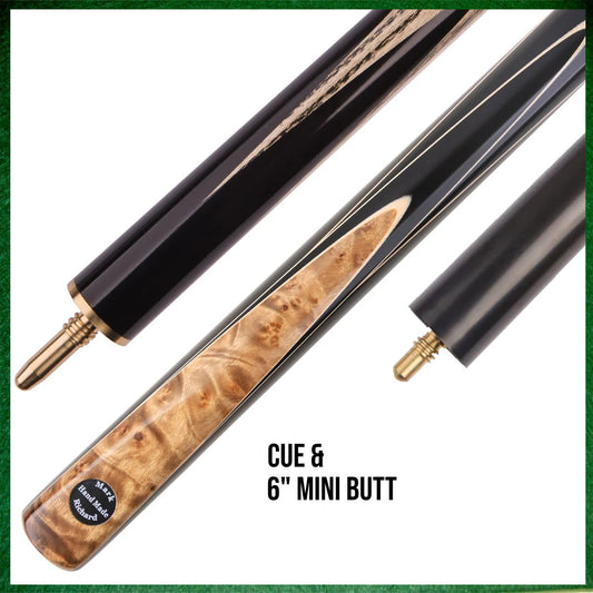 57" Burl Spliced 3/4 Jointed 9.5mm Elk Master Tip Snooker Cue