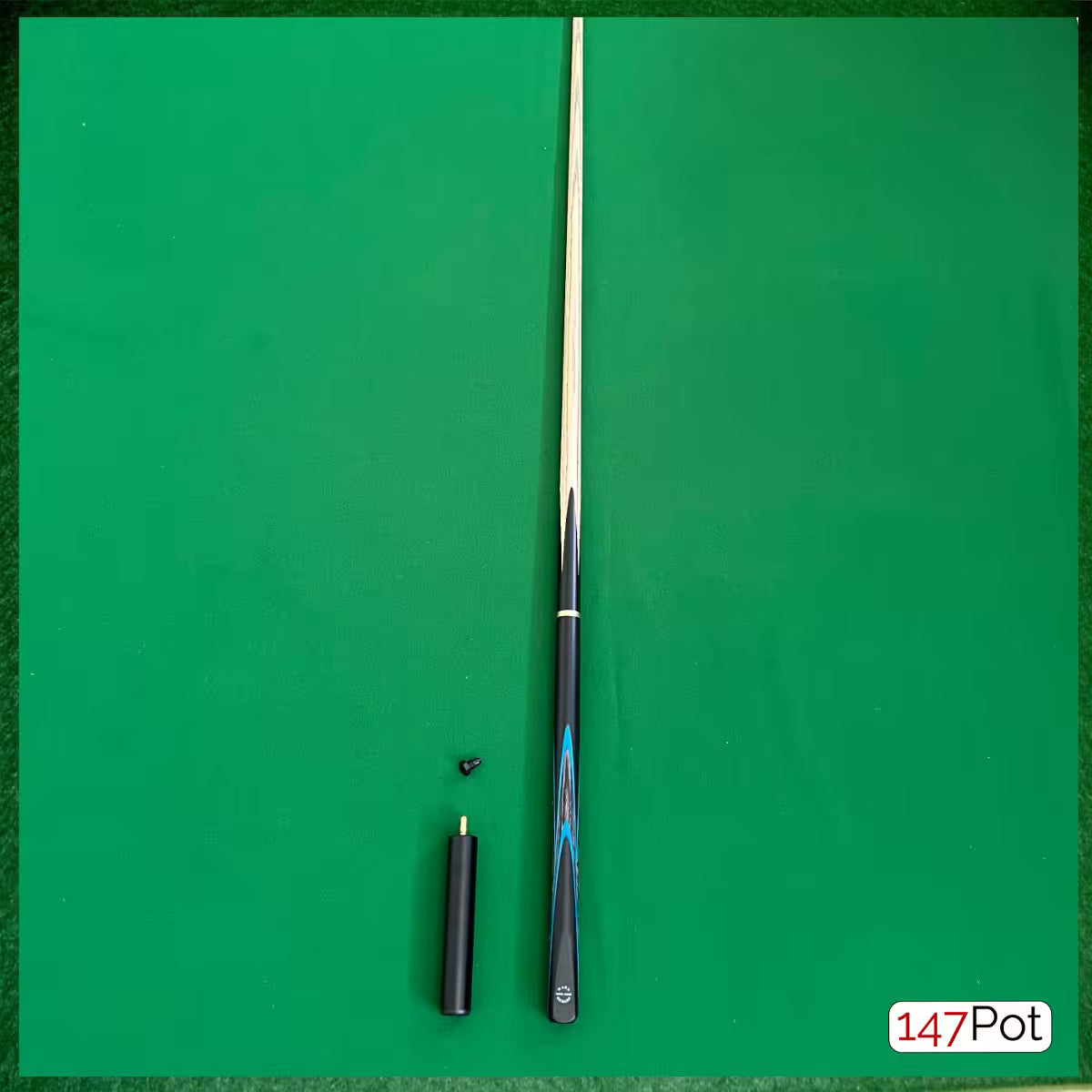 58" Blue Maple Veneer 3/4 Joint Elk Master 9.5mm Tip Snooker/Pool Cue