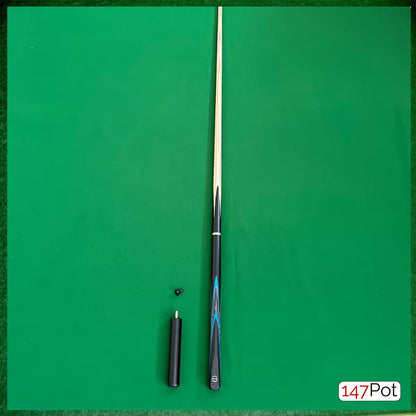 58" Blue Maple Veneer 3/4 Joint Elk Master 9.5mm Tip Snooker/Pool Cue
