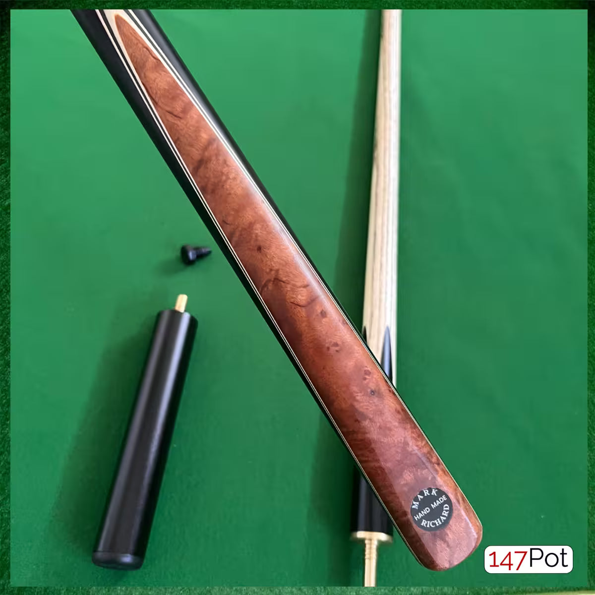 58" Burl Chestnut Inlay 3/4 Joint Elk Master 9.5mm Tip Snooker/Pool Cue