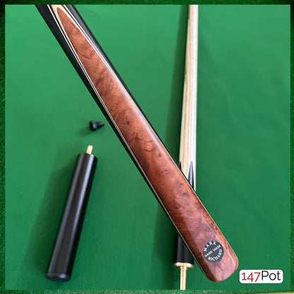 58" Burl Chestnut Inlay 3/4 Joint Elk Master 9.5mm Tip Snooker/Pool Cue