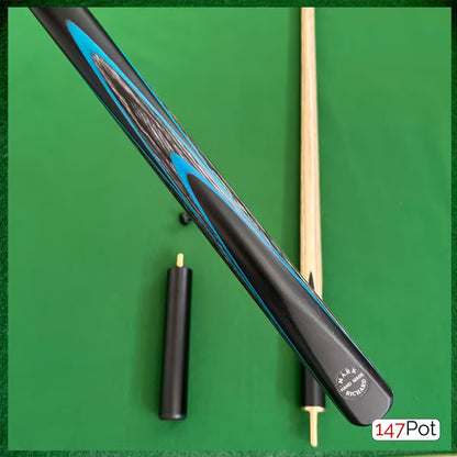 58" Blue Maple Veneer 3/4 Joint Elk Master 9.5mm Tip Snooker/Pool Cue