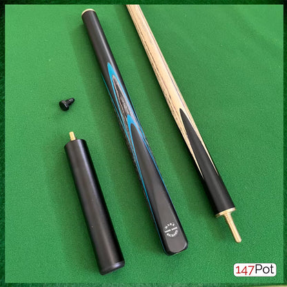 58" Blue Maple Veneer 3/4 Joint Elk Master 9.5mm Tip Snooker/Pool Cue