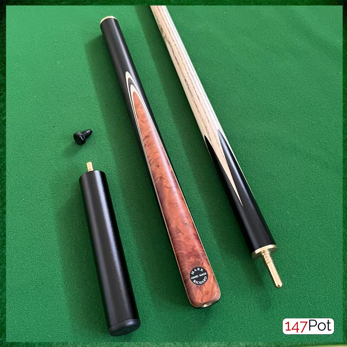 58" Burl Chestnut Inlay 3/4 Joint Elk Master 9.5mm Tip Snooker/Pool Cue