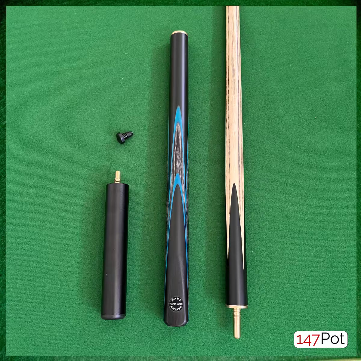 58" Blue Maple Veneer 3/4 Joint Elk Master 9.5mm Tip Snooker/Pool Cue