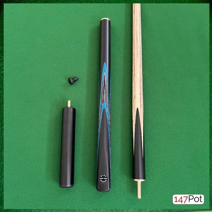 58" Blue Maple Veneer 3/4 Joint Elk Master 9.5mm Tip Snooker/Pool Cue