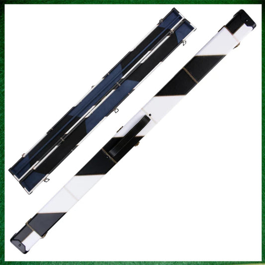 Black & White Angle Wrap Pattern Leatherette 3/4 Length 57" Snooker/Pool Cue Case