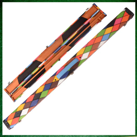 Multi-coloured Patchwork Leatherette 3/4 Length 57" Snooker/Pool Cue Case