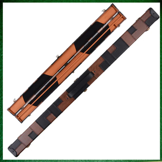 Black & Brown Patchwork Leatherette 3/4 Length 57" Snooker/Pool Cue Case