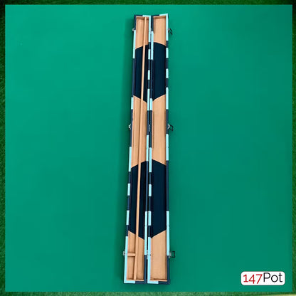 White & Black Block Patchwork Leatherette 3/4 Length 57/58" Snooker/Pool Cue Case